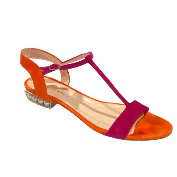 Nicholas Kirkwood Shoes - NICHOLAS KIRKWOOD FUCHSIA AND ORANGE SANDALS WITH PEARLS Size 36
